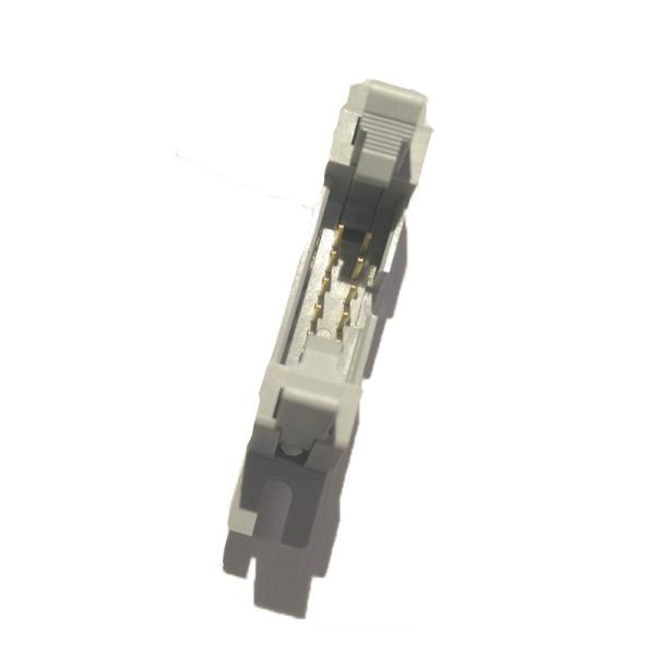 Grey 10P 2.54 Ejector Header Latch Header IDC Type With Location Hole PBT ROHS Approved