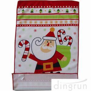 Custom Printed Microfiber Kitchen Towels Christmas Design Low Cadmium