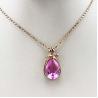 China Rose Gold Plated 925 Silver Pendant with 10mmx14mm Pink Cubic Zircon(PSJ0423) wholesale