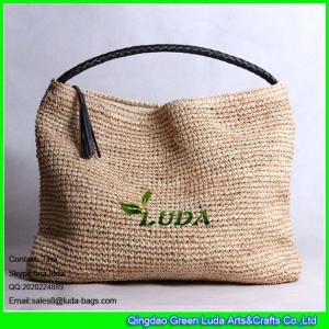 LUDA hand crochet straw handbag lady raffia straw beach handbags