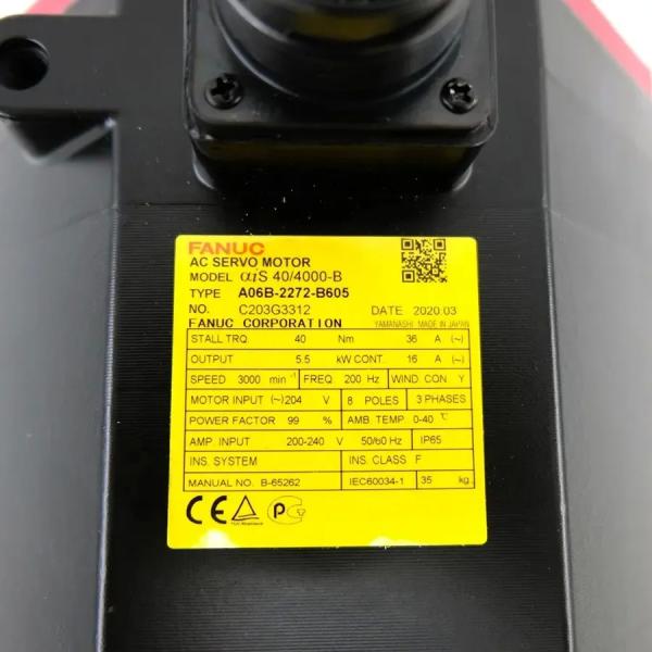 Servomotor A06B-2272-B605 AC/DC para servoaccionamiento de automatización industrial