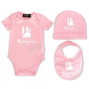 3pcs Sets Wholesale Cute Newborn Baby Clothes Soft Knit Short sleeves boutique Unisex Plain Baby Rompers