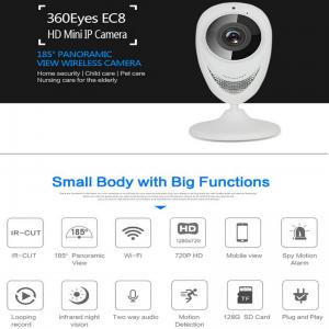 China EC8 HD 720P Mini Wifi IP Camera Wireless P2P Baby Monitor Network Remote CCTV Surveillance DVR Camera Playback on App supplier