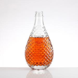 China Collar Material Aluminum Plastic PP 500ml Embossed Glass Bottle for Liquor Packaging supplier