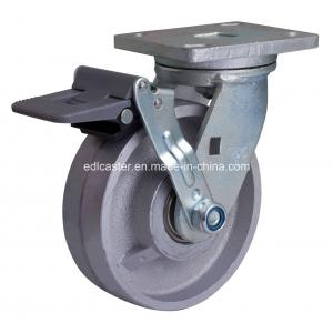 Edl Heavy 6" 950kg Plate Brake Castlron Caster 7826-96 with Cast Lron Wheel Material