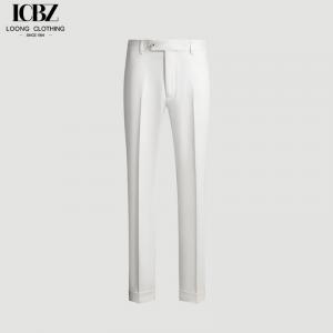 China Customized Color Men's White Suit Pants with Anti-Wrinkle and Versatile Features supplier
