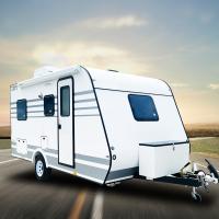 China 2-6 People RV Travel Trailer 4700mm Leisure Camper Trailer With Heating System on sale