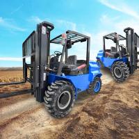 China Four Wheel Electric Forklift 4X4 Integrated Rough Terrain 4.5t Forklifts on sale