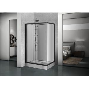 Square Bathroom Shower Cabins black Acrylic ABS Tray black Painted 1200*80*225cm