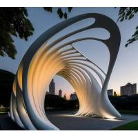 Metal Outdoor Modern Art Sculpture Abstract Painted For Building Decoration