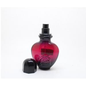 China special shape custom design cheap black and red glass perfume bottles with pump supplier