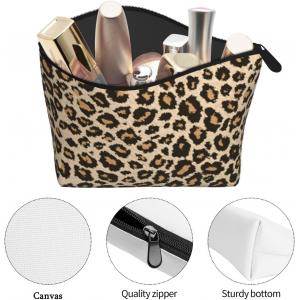 Leopard Print Makeup Bag Zipper Pouch Large Capacity Toiletries Cosmetic Bag Pouch