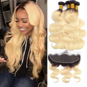 China Enropean Virgin Human Hair Extensions 13 X 6 Lace Frontal 1B / 613 Color supplier