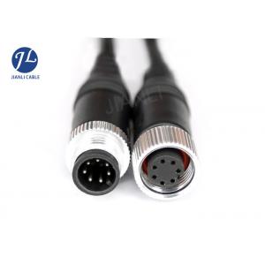 China M12 7 Pin Backup Camera Extension Cable , Aviation Connector CCTV Camera Cable supplier
