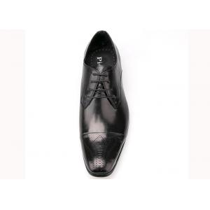 China Lace - Up Mens Leather Dress Shoes Waterproof British Style Mens Black Brogue Shoes supplier
