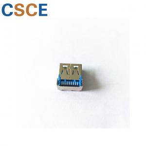 Blue Color USB Male Female Connector /  Copper Alloy Contact USB SMT Connector