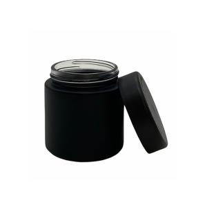 Flower Matte Black Glass Jars Food Grade Uv Protection 60ml Glass Jars With Lids