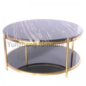 Double Layer Center Coffee Table , 201 Stainless Steel Living Room Table Set