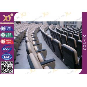 China Simple design folding plastic auditorium chairs with writing tablet on chair back supplier