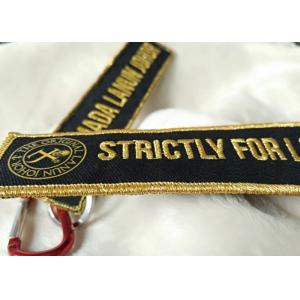 China 2.5cm 3D Gold Embroidery Logo Keychains supplier