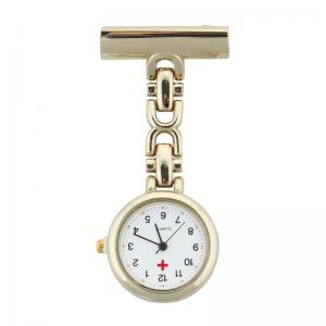 Classic Nurse Pocket Watch White plate and black hands. Alloy case and chain.