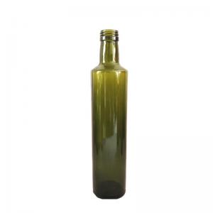 Amber Dark Green Glass Olive Oil Bottle Round / Square Shaped Easy To Use