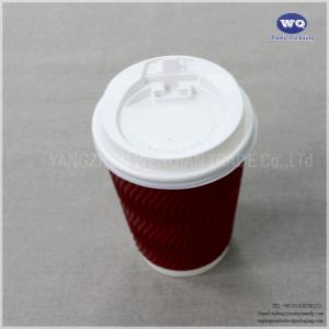 12oz Red Disposable LOGO Printed Ripple Wall paper Cups Personalised Paper Coffee Cups  Bulk Disposable Coffee Cups