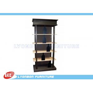 China Fashionable Black Solid Wooden Display Racks SGS For Wine Presenting wholesale