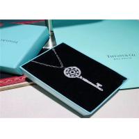 China Large Size 18K Gold Tiffany And Co Key Pendant Necklace With Pave Diamonds on sale