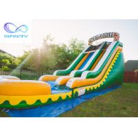 China Commercial High Quality Giant Adults N Kids Yellow Inflatable Jungle Water Slides With Pool on sale