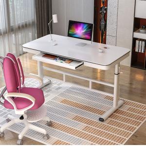Height Adjustable Electric Standing Desk with Drawers and Transparent Glass Top 700mm