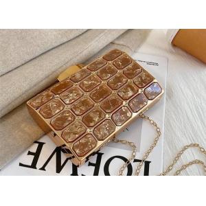 Brown Acrylic Gold Handbag Frame DIY Metal Clutch Frame