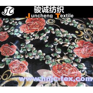 China New fabric vivid flower pattern shining burnout spendex and polyester blend elastic fabric supplier