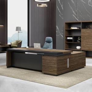 China 2 Meters 50mm Executive Office Desks CEO Desk L Shape With Side Cabinet supplier