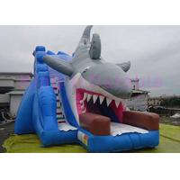 China EN14960 Inflatable Dry Slide For Kids , Blue Double Stitch Inflatable Shark Slide on sale
