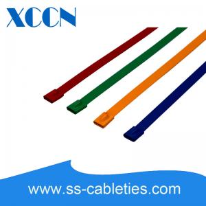 China Marine Plastic Coated Stainless Steel Cable Ties Locked Tightly High Tensile Strength supplier
