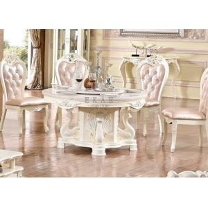 China dining room furniture wood round marble top dining table supplier