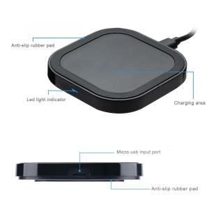 BHD Hot selling Wireless Charger, universal Qi Wireless Charging Pad for iphone and android 2018 qi fast wireless charge