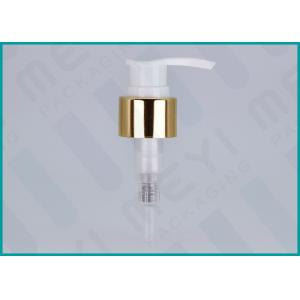 China 24/410 Screw Lock Lotion Pump Dispenser With Shiny Gold Aluminum Collar supplier
