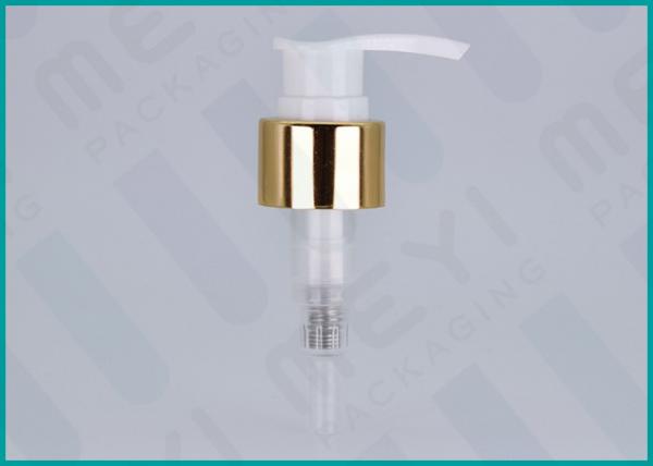 24/410 Screw Lock Lotion Pump Dispenser With Shiny Gold Aluminum Collar