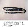 China Cheap imprinted polyester neck lanyard, simple flat polyester lanyard with badge holder wholesale