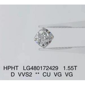 1.55 Ct D VVS2 VG Lab Grown Diamond Jewelry HPHT Square Cushion Cut Diamond