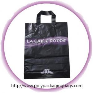 Black Soft Flexible Loop Handle Plastic Bags With Custom Printing