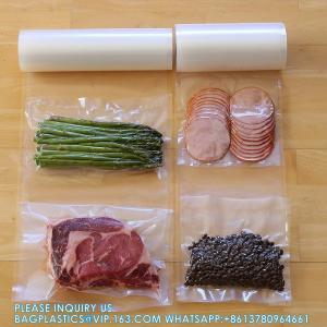 China Transparent PA PE Plastic Storage Bags Vacuum Sealer Food Saver Roll 30m Embossed Vacuum Sealer Bags Packaging supplier