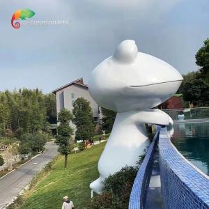 Theme Water Park Fiberglass Animatronic Frog Statue weather resistance