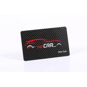 China Scratch Resistant Black PVC Business Cards , 85x54x0.5mm Carbon Fiber Member Cards supplier