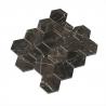Hexagon shape chip 3x3 inch tile Dark emperador marble mosaic for wall flooring