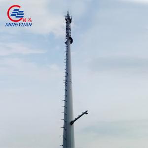 China GSM Wifi Monopole Telecommunication Tower Galvanized Radio Antenna GR65 SS400 Tubular supplier