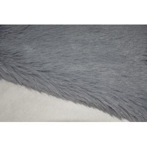 grey Solid Long Haired Faux Fur Fabric Acrylic Silver Fox，Add softness and romance to your wardrobe