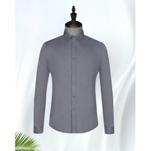 Men's Blue Stripe Long Sleeve Non-ironing Formal Bamboo Fiber Dress Shirt for Men